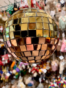 Ornament, Rose and Gold Disco Ball