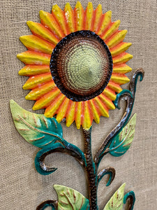 Oil Drum Sunflower Wall Hanging