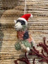 Ornament, Alpaca with Santa Hat
