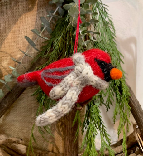 Ornament, Felted Birdie