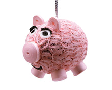 Ornament, Quilled Paper Piggie