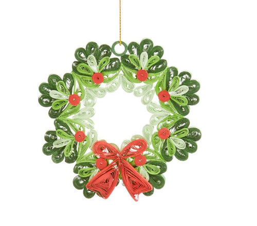 Ornament, Quilled Paper Wreath